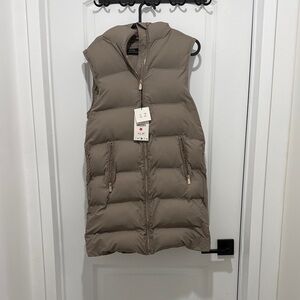 Zara Women's Brown Puffer Vest